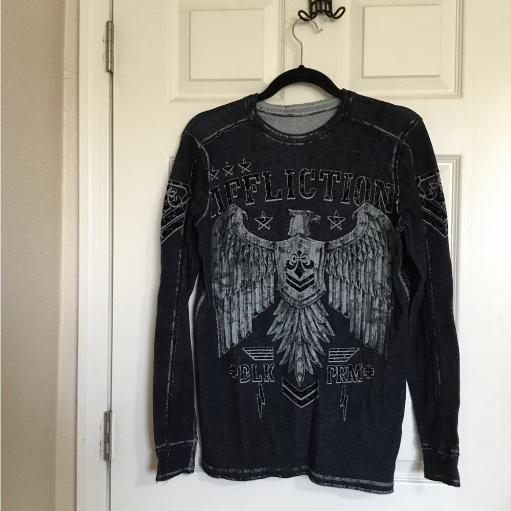 Affliction men Thermal Shirt-DISJOINTED-Reversible size medium
